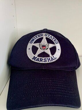 Vintage United States US Marshal  Snapback Cap Hat Navy Blue Embroidered